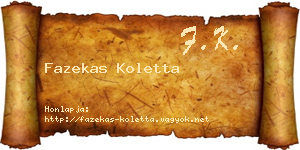 Fazekas Koletta névjegykártya